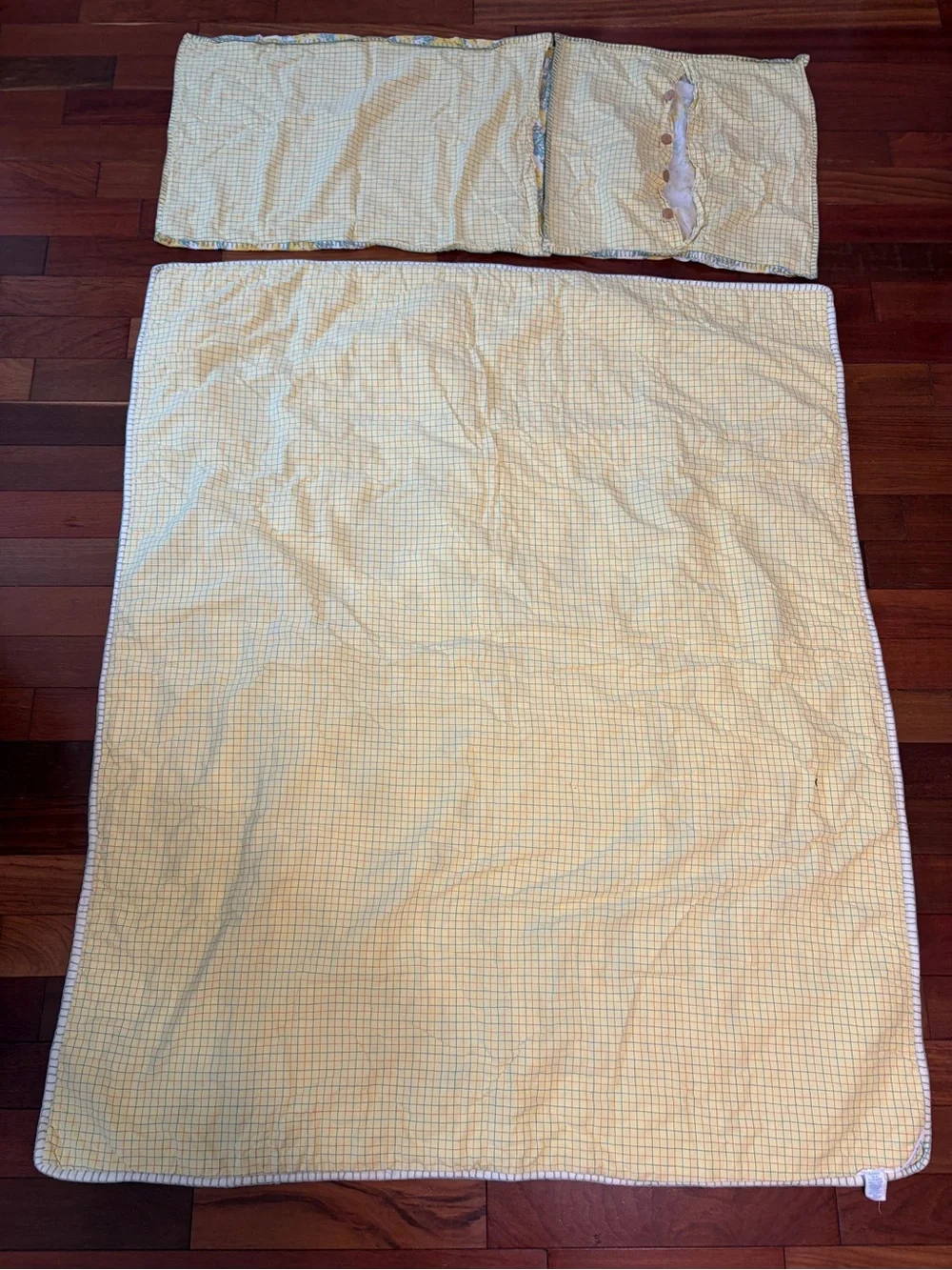 April Cornell Yellow & Green Floral Quilt and Pillow Shams 100% Cotton